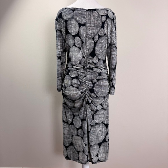 KamaliKulture Norma Kamali Black White Abstract Circle Ruched Midi Dress XL - Picture 2 of 12